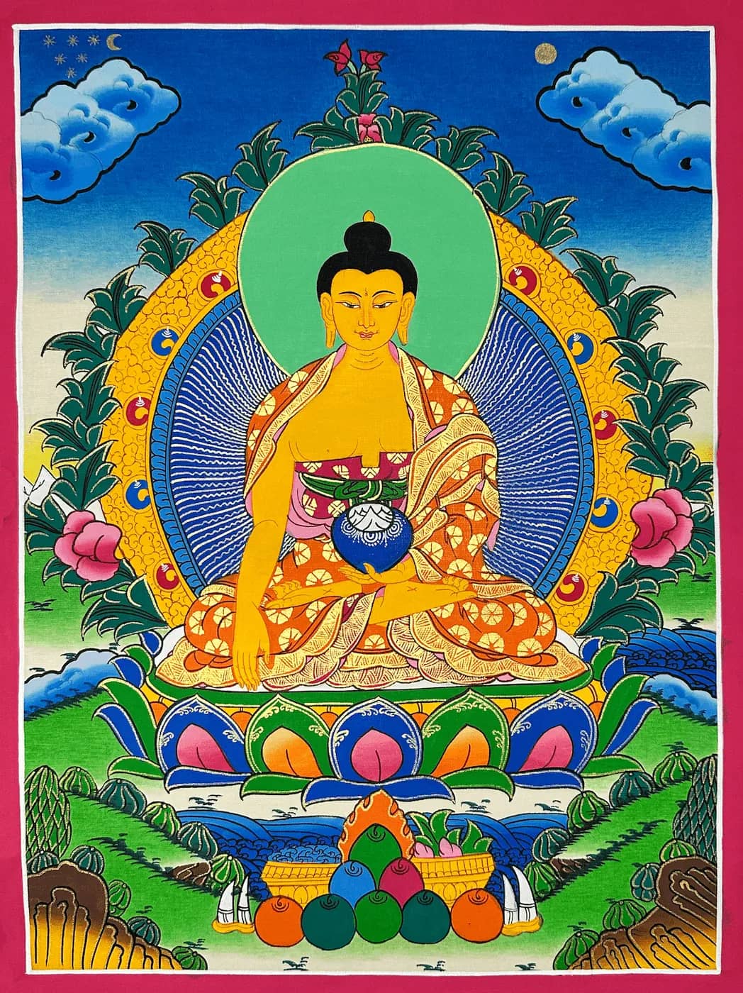 Amithabh Buddha Thangka, Colorful