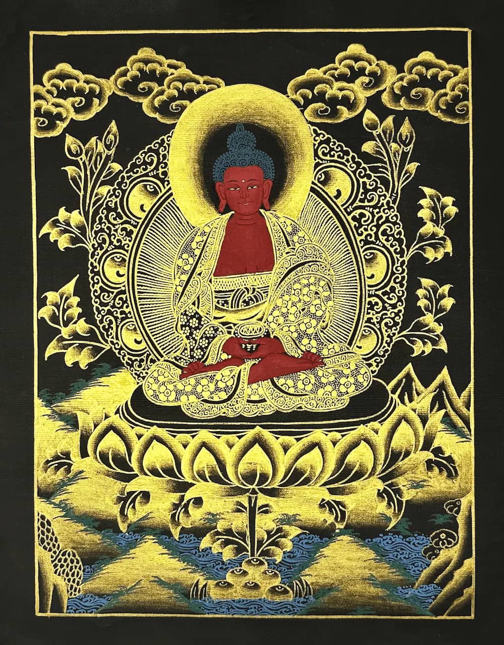 Amithabh Buddha Thangka, Golden