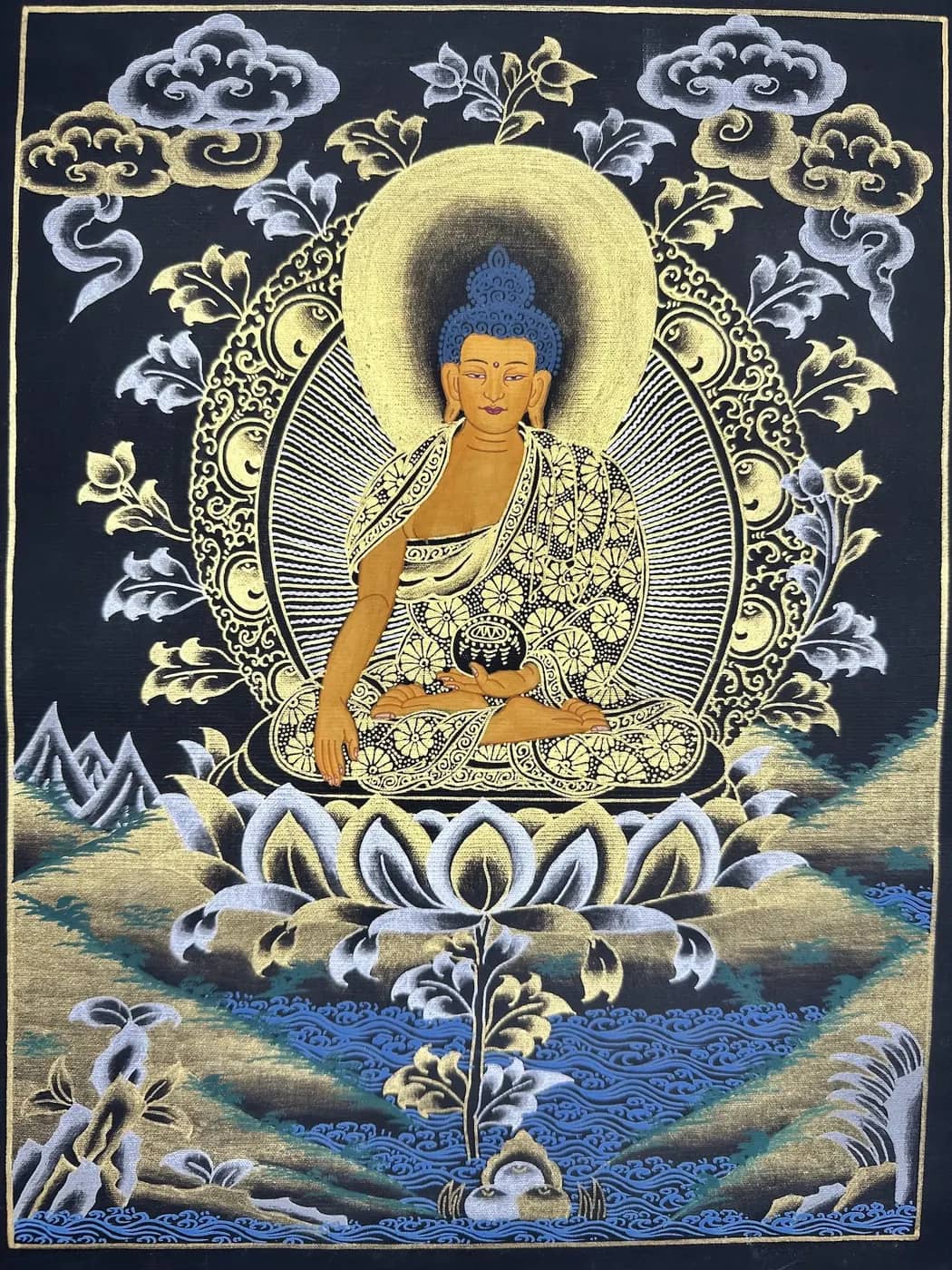 Amithabh Buddha Thangka, Golden