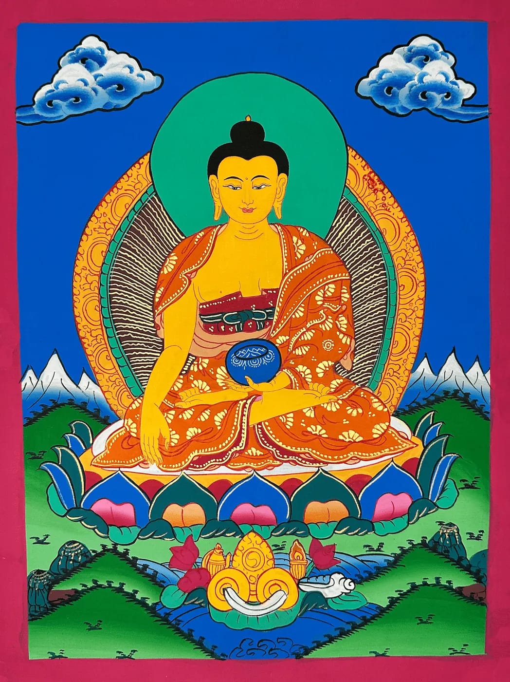 Amithabh Buddha Thangka, Colorful