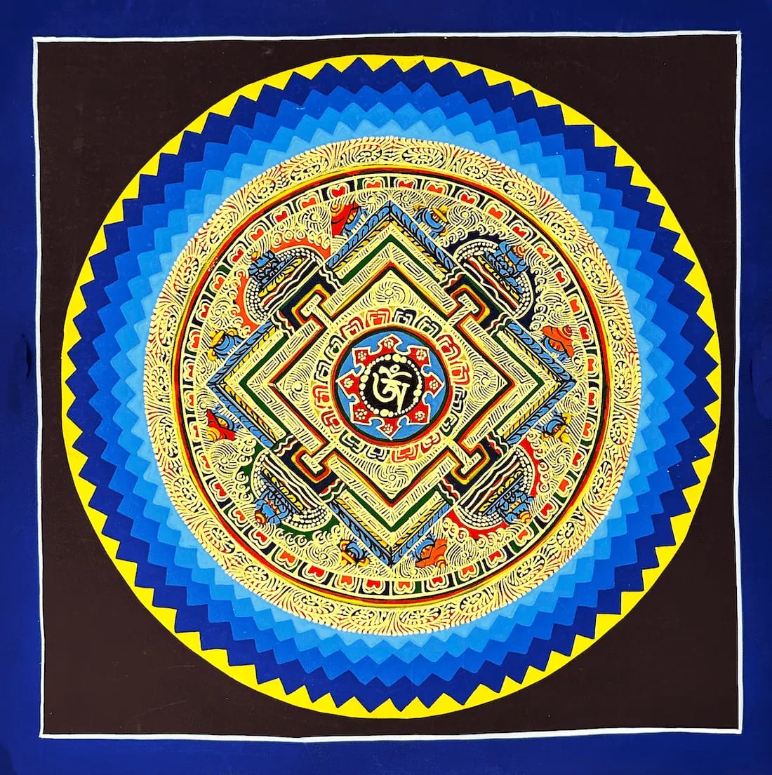 Om Mandala Thangka, original Himalayan thangka